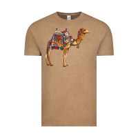 Vintage Coffee camel with colorful saddle Vintage Tee - BarkalooDesign