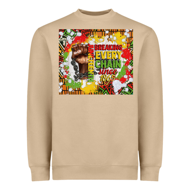 Juneteenth Breaking Every Chain Since 1865 Heavyweight Sweatshirt by CowGirlArtShop | Teevron