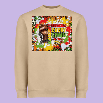 Juneteenth Breaking Every Chain Since 1865 Heavyweight Sweatshirt Designed By Cowgirlartshop
