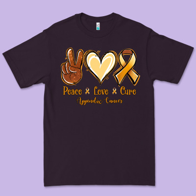 Peace Love Cure Appendix Cancer Premium Tee Designed By Nancycooperartshop