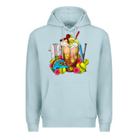 Blue Mist Softball Frappe Coffee Premium Hoodie - FaDigitalArtStudio