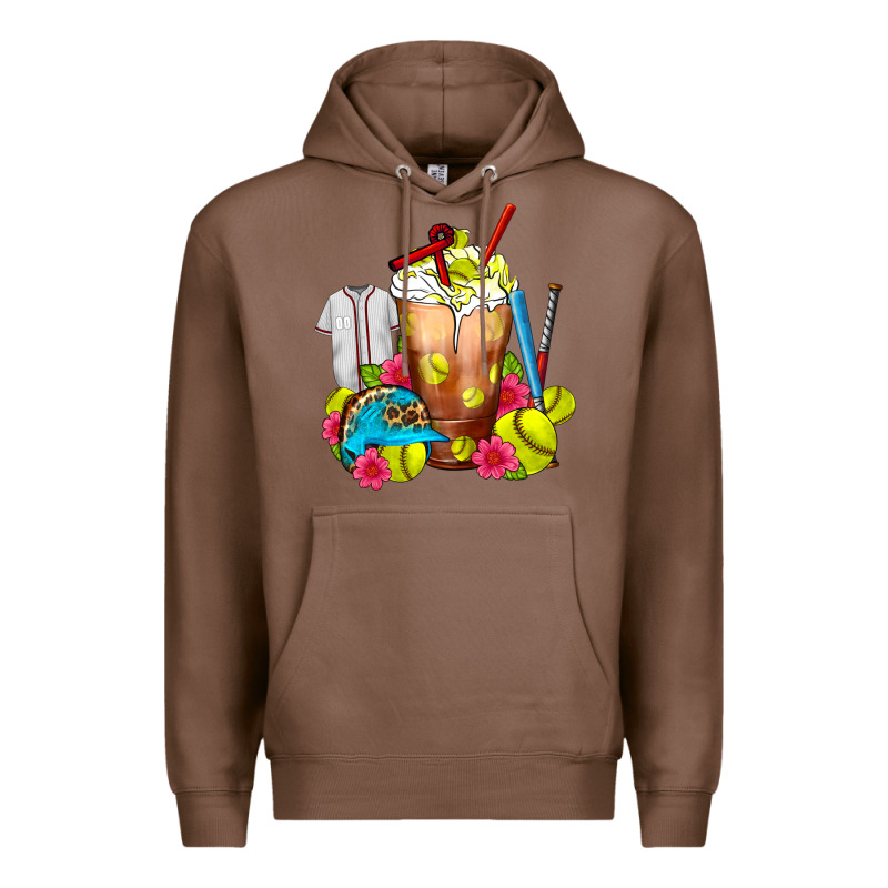 Softball Frappe Coffee Premium Hoodie by FaDigitalArtStudio | Teevron