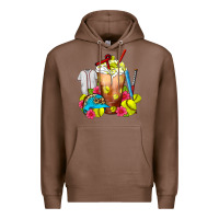 Chestnut Softball Frappe Coffee Premium Hoodie - FaDigitalArtStudio