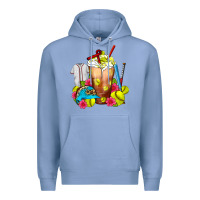 Colony Blue Softball Frappe Coffee Premium Hoodie - FaDigitalArtStudio