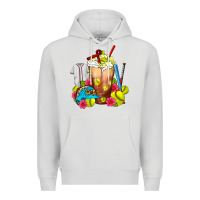 Dove Grey Softball Frappe Coffee Premium Hoodie - FaDigitalArtStudio