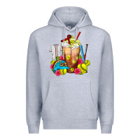 Heather Grey Softball Frappe Coffee Premium Hoodie - FaDigitalArtStudio