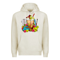 Oatmeal Heather Softball Frappe Coffee Premium Hoodie - FaDigitalArtStudio
