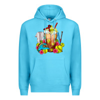Ocean Blue Softball Frappe Coffee Premium Hoodie - FaDigitalArtStudio
