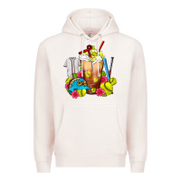 Pale Pink Softball Frappe Coffee Premium Hoodie - FaDigitalArtStudio