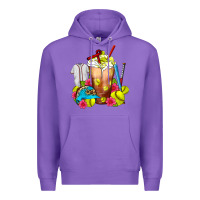 Purple Softball Frappe Coffee Premium Hoodie - FaDigitalArtStudio