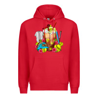 Red Softball Frappe Coffee Premium Hoodie - FaDigitalArtStudio