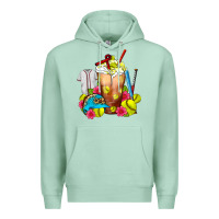 Seafoam Softball Frappe Coffee Premium Hoodie - FaDigitalArtStudio