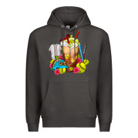 Smoke Softball Frappe Coffee Premium Hoodie - FaDigitalArtStudio