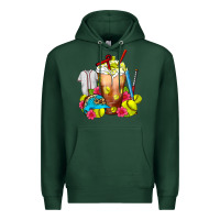 Sports Green Softball Frappe Coffee Premium Hoodie - FaDigitalArtStudio