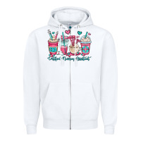White cna certified nursing assistant coffee cups Zipper Hoodie - OliviaCreatesArt