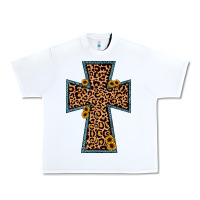 White leopard sunflower cross Urban Heavy Tee - JahusDesignShop