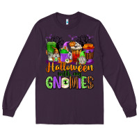 Plum Halloween with My Gnomies Coffee Cups Long Sleeve Tee - texasbilliewilder