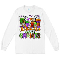 White Halloween with My Gnomies Coffee Cups Long Sleeve Tee - texasbilliewilder