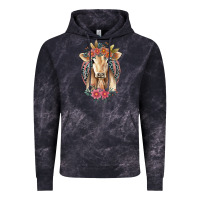 Cloud Black flower cow Vintage Hoodie - Jasminsmagicworld