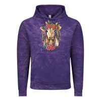 Cloud Purple flower cow Vintage Hoodie - Jasminsmagicworld