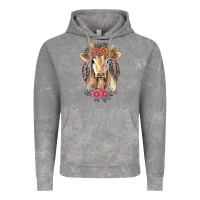 Cloud Rock flower cow Vintage Hoodie - Jasminsmagicworld