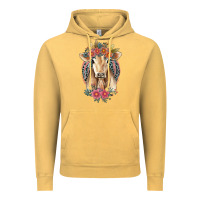 Vintage Mustard flower cow Vintage Hoodie - Jasminsmagicworld
