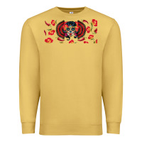 Antique Gold sugar skull rose libbey glass Premium Sweatshirt - BundleAndBundleShop