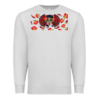 Dove Grey sugar skull rose libbey glass Premium Sweatshirt - BundleAndBundleShop
