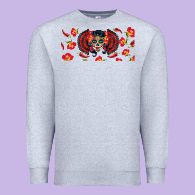 Sugar Skull Rose Libbey Glass Premium Sweatshirt Designed By Bundleandbundleshop