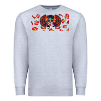 Heather Grey sugar skull rose libbey glass Premium Sweatshirt - BundleAndBundleShop