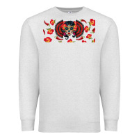 Oatmeal Heather sugar skull rose libbey glass Premium Sweatshirt - BundleAndBundleShop