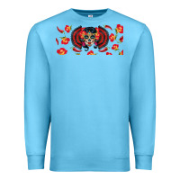 Ocean Blue sugar skull rose libbey glass Premium Sweatshirt - BundleAndBundleShop