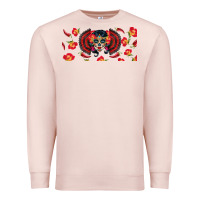 Pale Pink sugar skull rose libbey glass Premium Sweatshirt - BundleAndBundleShop