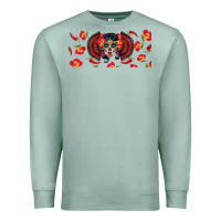 Seafoam sugar skull rose libbey glass Premium Sweatshirt - BundleAndBundleShop