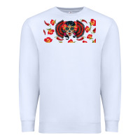 White sugar skull rose libbey glass Premium Sweatshirt - BundleAndBundleShop