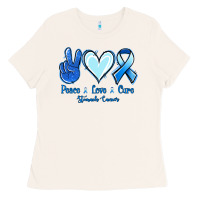 Bone Peace Love Cure Stomach Cancer Ladies Tee - Jasminsmagicworld