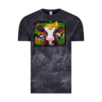 Cloud Black st patricks baby cow with leopard background Vintage Tee - Jasminsmagicworld