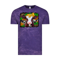 Cloud Purple st patricks baby cow with leopard background Vintage Tee - Jasminsmagicworld