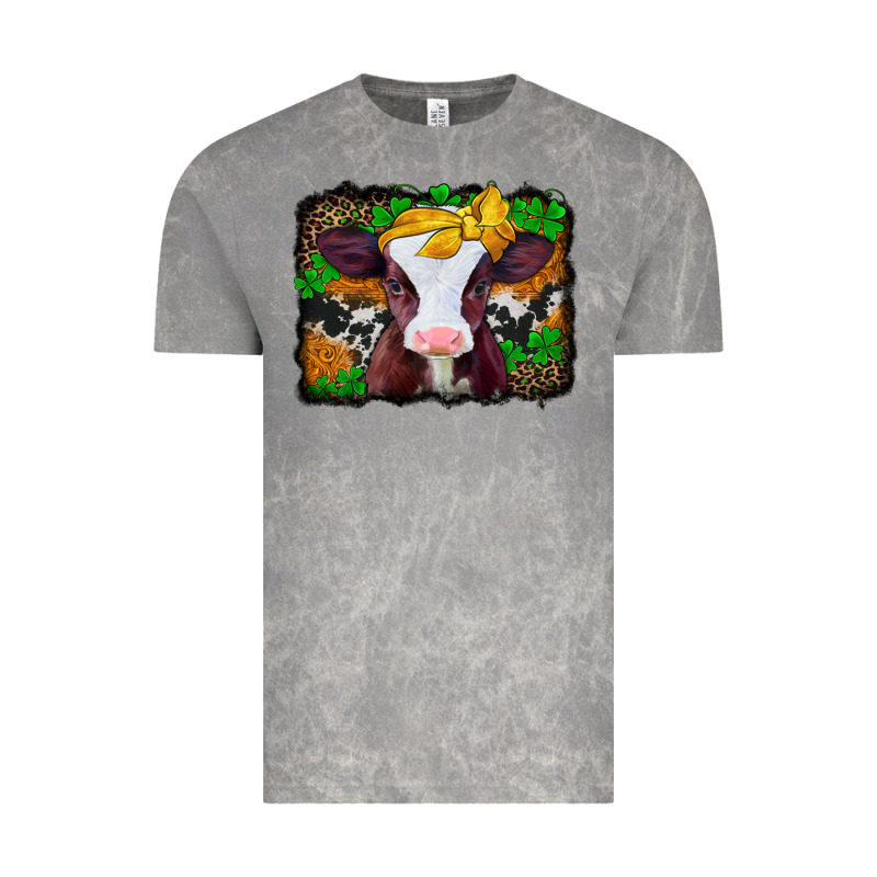 St Patricks Baby Cow With Leopard Background Vintage Tee by Jasminsmagicworld | Teevron