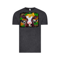 Vintage Black st patricks baby cow with leopard background Vintage Tee - Jasminsmagicworld