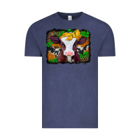 Vintage Denim st patricks baby cow with leopard background Vintage Tee - Jasminsmagicworld