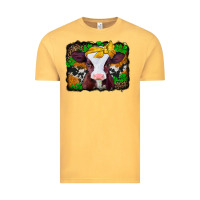 Vintage Mustard st patricks baby cow with leopard background Vintage Tee - Jasminsmagicworld