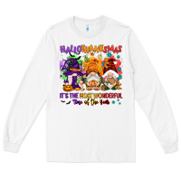 White Hallothanksmas it's the most wonderful time of the Long Sleeve Tee - NancyCooperArtShop