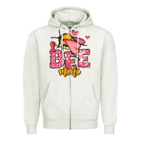 Oatmeal Heather Bee Mine Valentines Day Zipper Hoodie - OliviaCreatesArt
