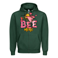 Sports Green Bee Mine Valentines Day Zipper Hoodie - OliviaCreatesArt