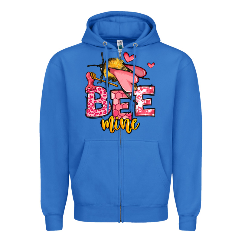 Bee Mine Valentines Day Zipper Hoodie by OliviaCreatesArt | Teevron