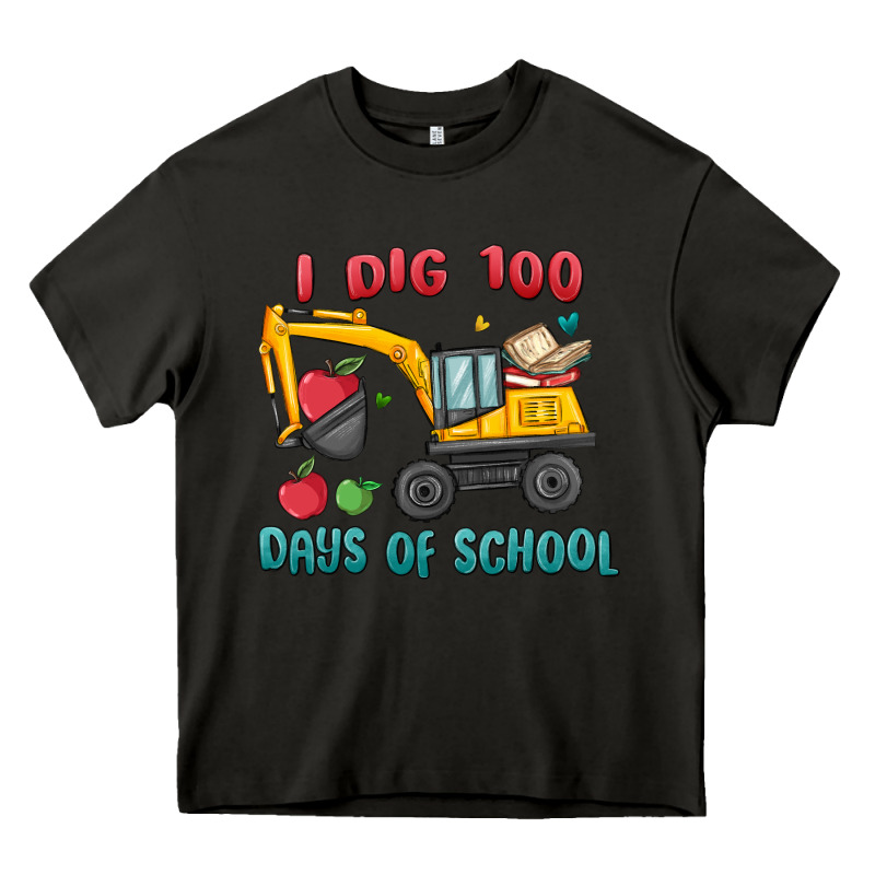 I Dig 100 Days Of School Excavator Heavy Core Tee by MaliasSmallBusiness | Teevron