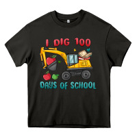 Asphalt i dig 100 days of school excavator Heavy Core Tee - MaliasSmallBusiness