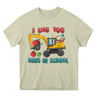Mossy i dig 100 days of school excavator Heavy Core Tee - MaliasSmallBusiness