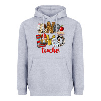 Heather Grey One Loved Teacher Heavyweight Hoodie - FaDigitalArtStudio